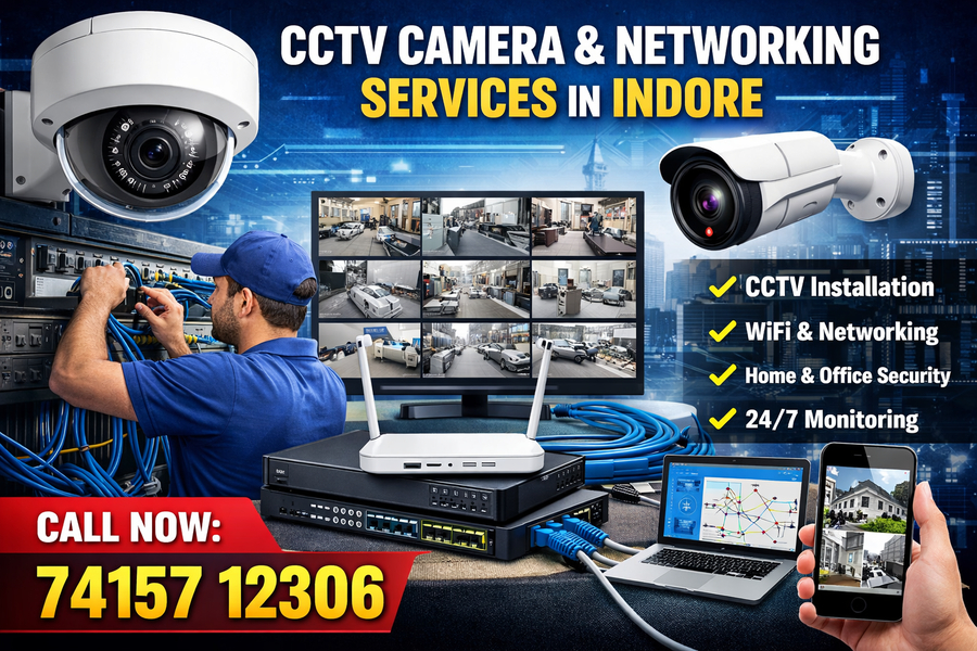 Cover photo of cctv camera and networking services